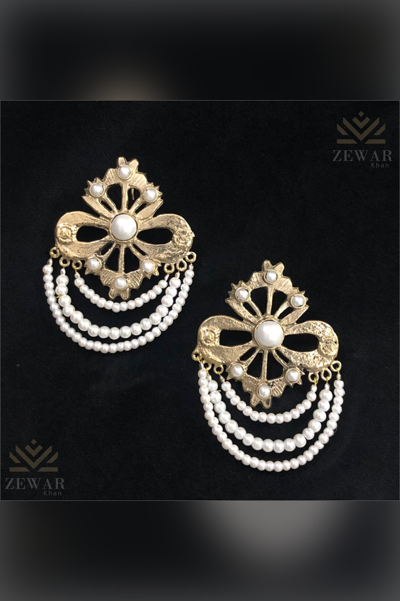Bow and Pearl Earrings - (ER-02)