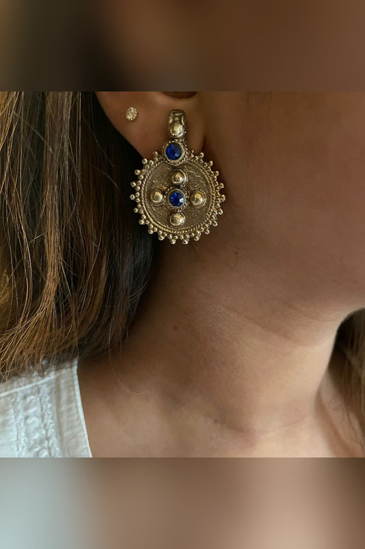 Lapis Afghan Gold Studs (ST-19)