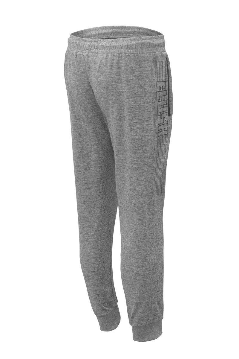 Flush Sports Athletic Running Trouser With Secure Zipper Pocket Heather Grey