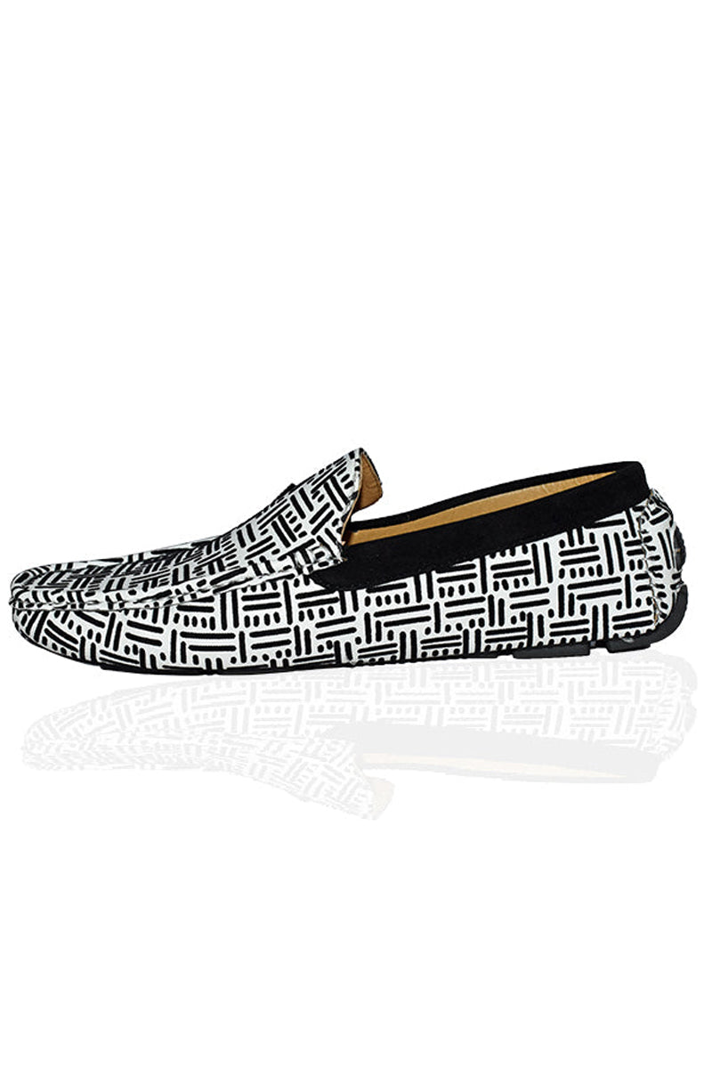 Trendy Velvet Loafers for Men - White