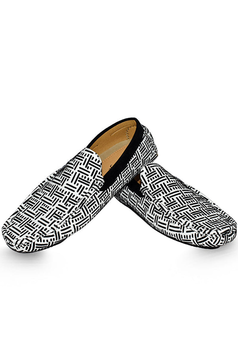 Trendy Velvet Loafers for Men - White
