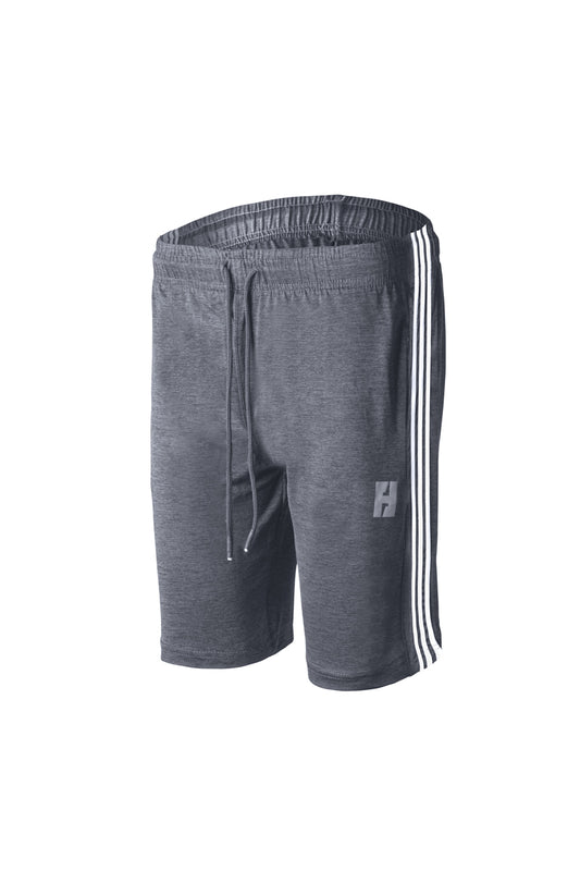 Flush Sports Athletic Gym Outdoor Shorts With Secure Zipper Pocket three stripes Blue
