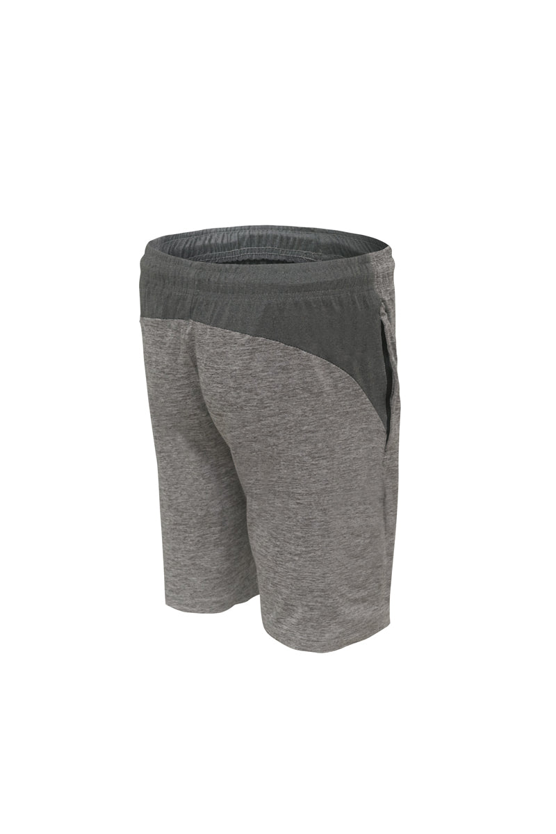 Flush Sports Athletic Gym Outdoor Shorts With Secure Zipper Pocket Heather Grey