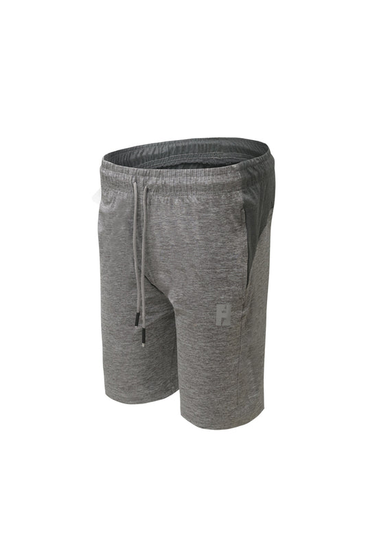 Flush Sports Athletic Gym Outdoor Shorts With Secure Zipper Pocket Heather Grey