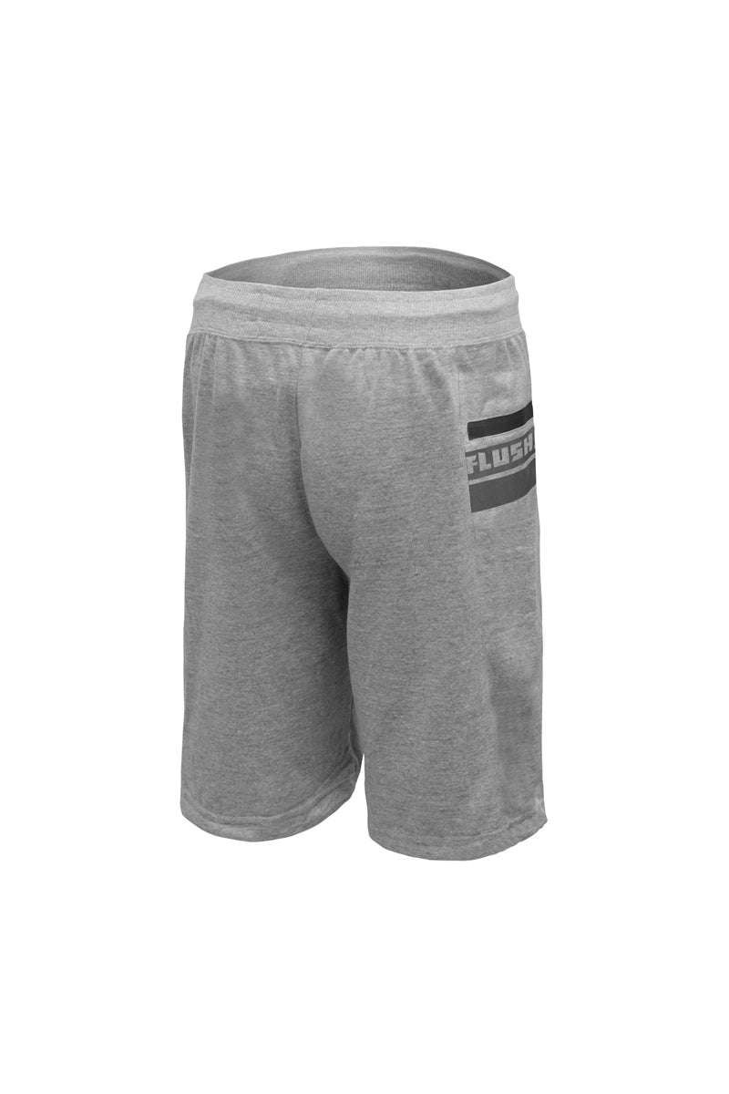 Flush Sports Athletic Gym Outdoor Running Terry Shorts With Secure Zipper Pocket Heather Grey
