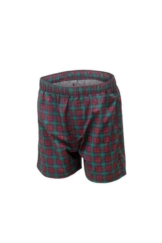 Flush Men 100% Cotton Boxer Breathable Boxer Shorts Plush Waistband Check Print Boxers Underwear Brief Maroon