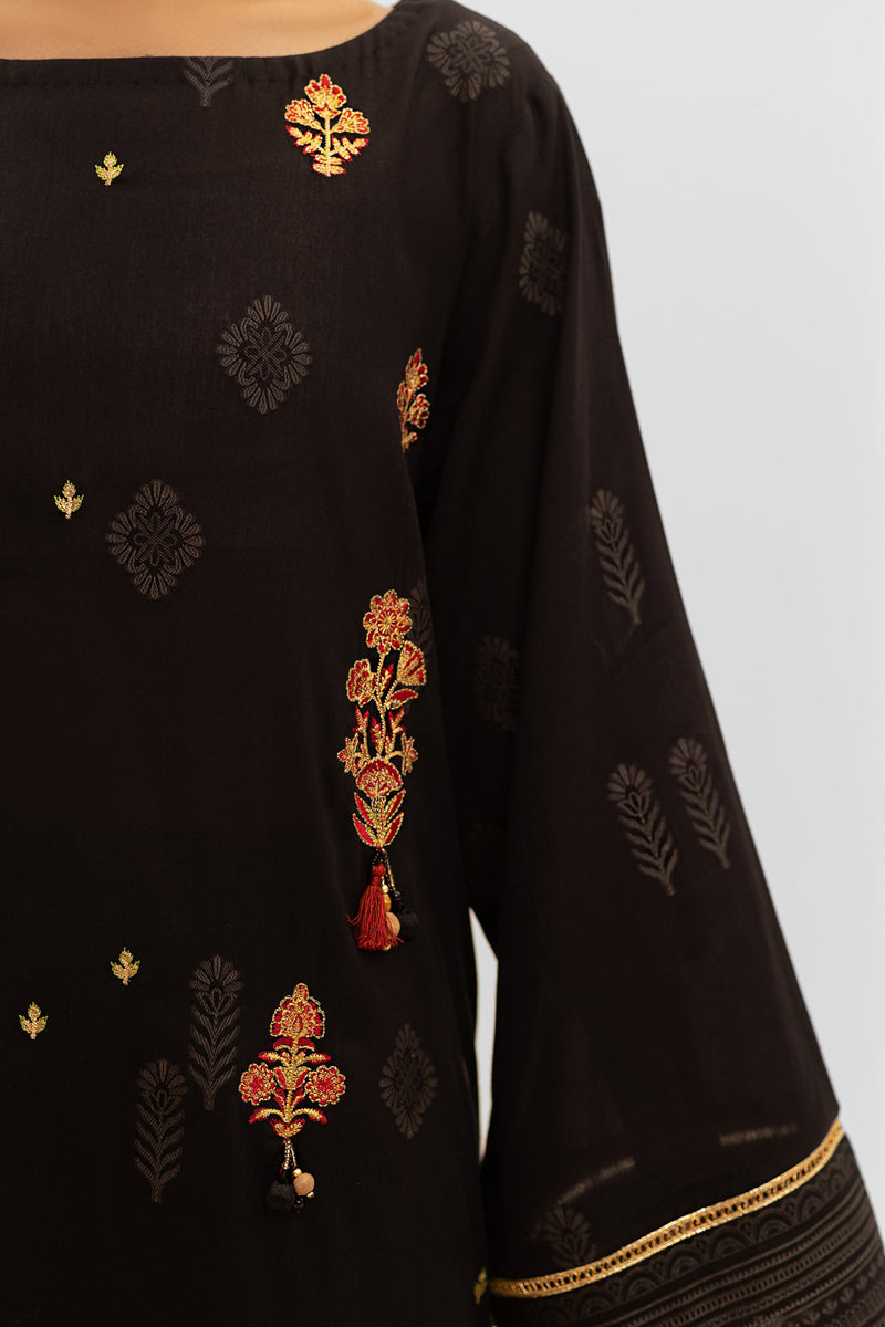 Unstitched 3 Piece Embroidered Jacquard Shirt, Cambric Pant and Chiffon Dupatta