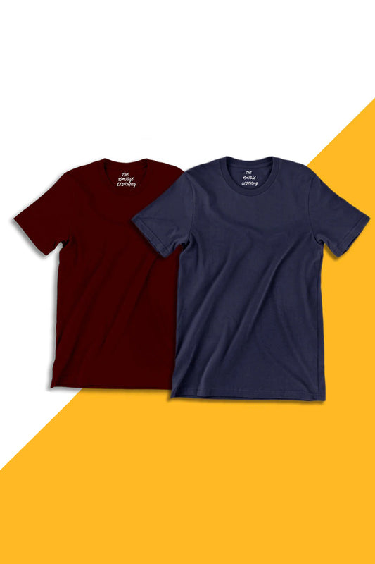 Pack Of 2 Plain Half Sleeves T-Shirts 10