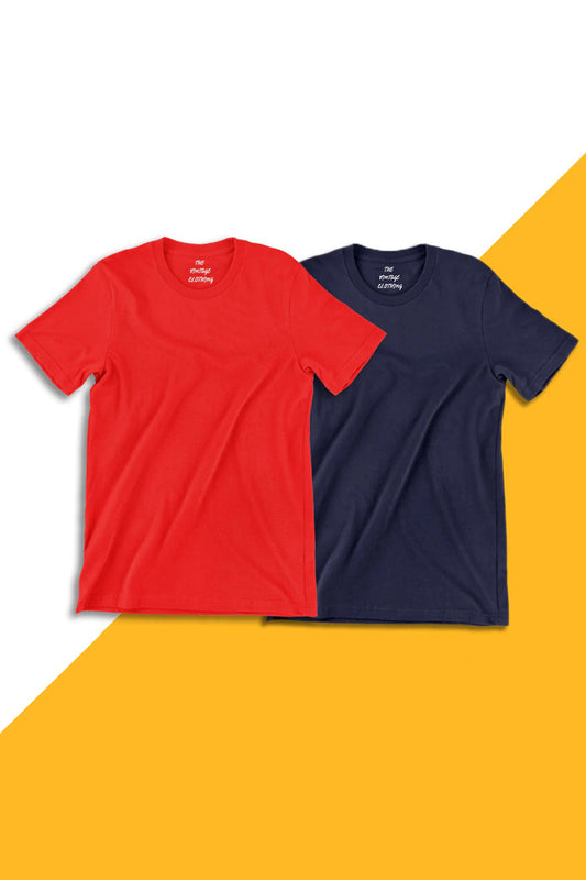 Pack Of 2 Plain Half Sleeves T-Shirts 11