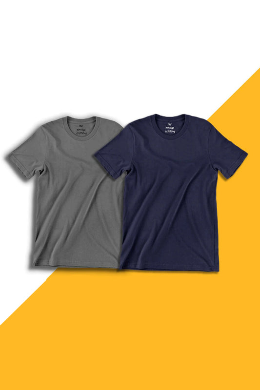 Pack Of 2 Plain Half Sleeves T-Shirts 12