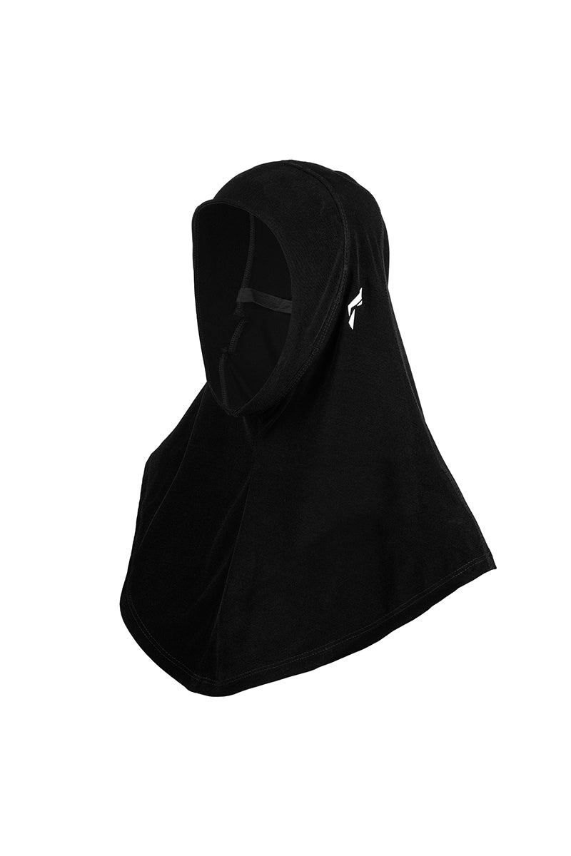 Flush Women's Pro Hijab Scarf Dri Fit Full Head Cover for Yoga, Running, Workout and Everyday Wear Black