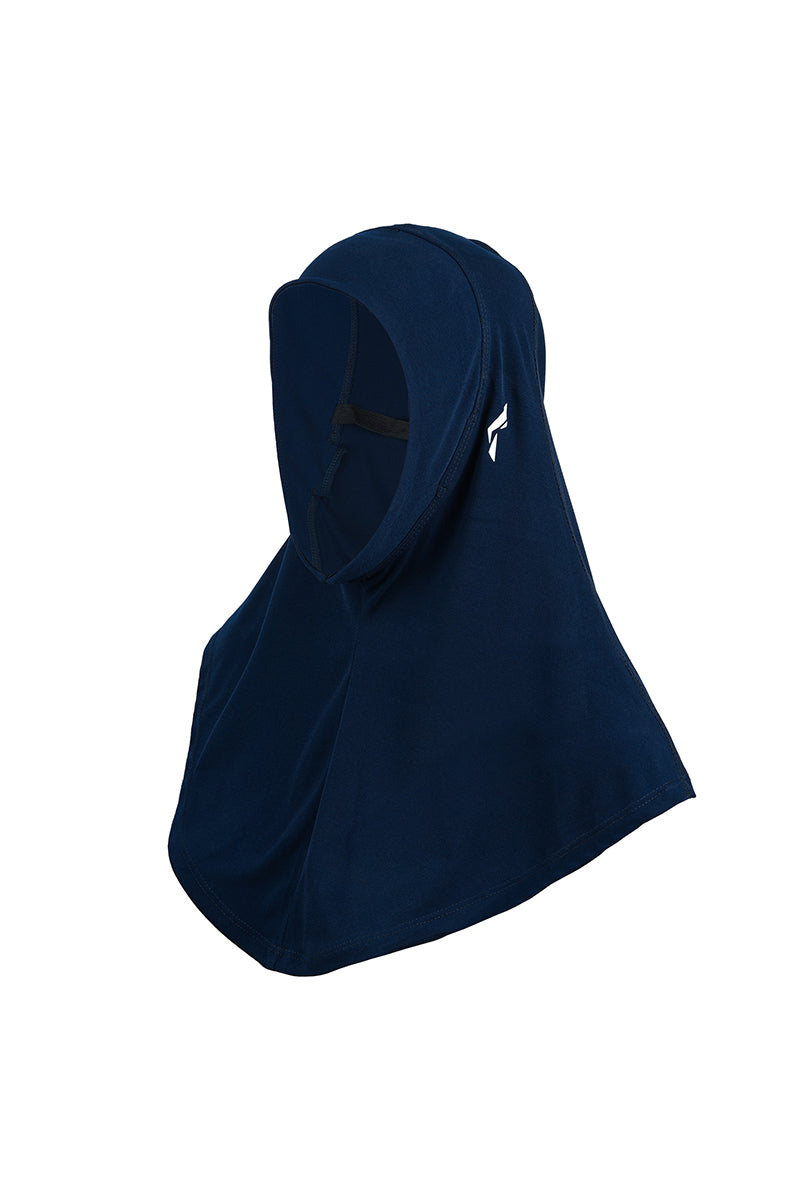 Flush Women's Pro Hijab Scarf Dri Fit Full Head Cover for Yoga, Running, Workout and Everyday Wear Navy Blue
