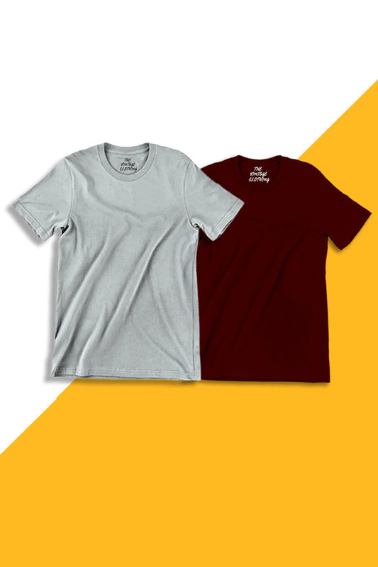 Pack Of 2 Plain Half Sleeves T-Shirts 1