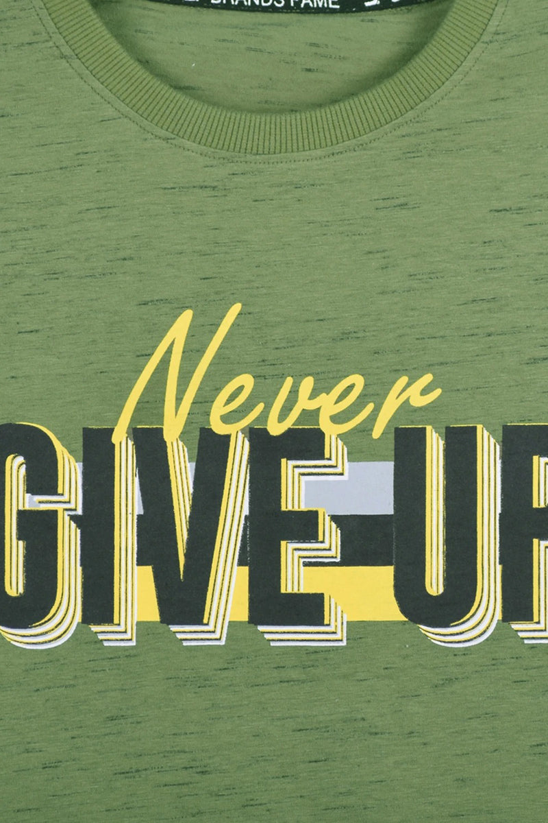 Men's Never Give Up Graphic Tee Shirt