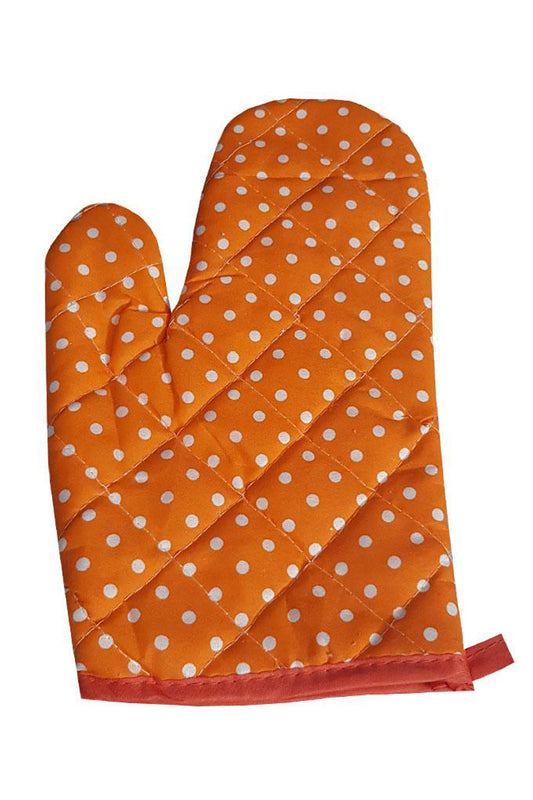 Polka Dots Orange Oven Glove