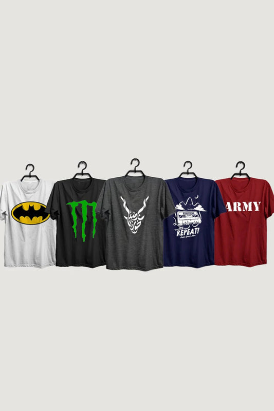 Pack Of 5 Printed T-Shirts 9
