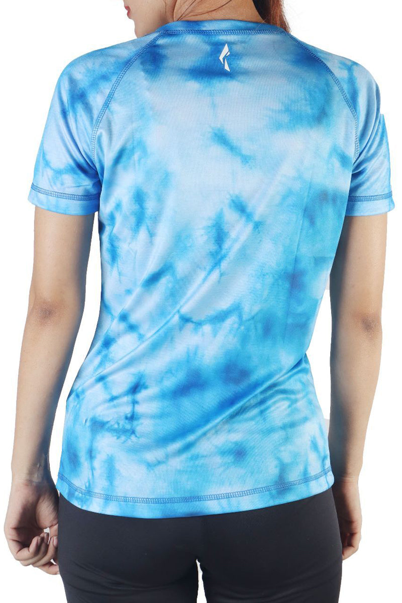 Flush Women’s Activewear T-shirt Short Sleeve Workout T-Shirt for Women Blue