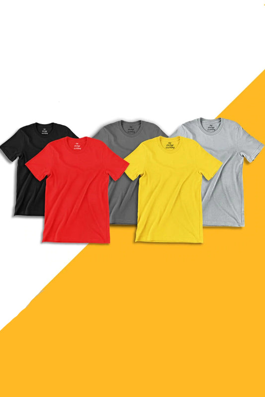 Pack-Of-5-Round-Neck-Half-Sleeves-T-Shirts-3