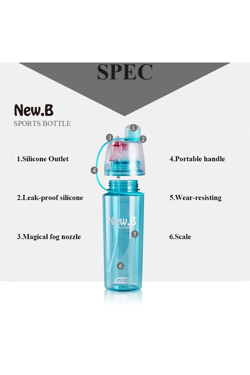 New B Sport Bottle with Spray 600ml