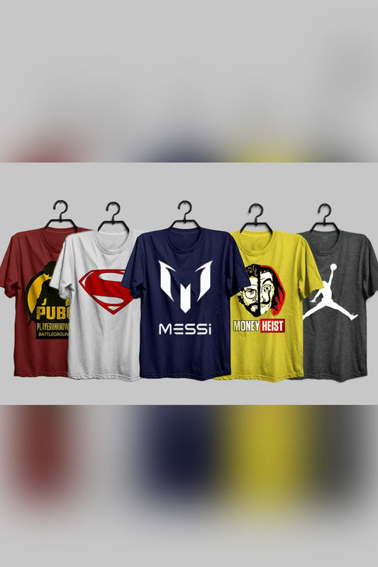 Pack Of 5 Printed T-Shirts 4