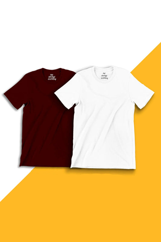 Pack Of 2 Plain Half Sleeves T-Shirts 6