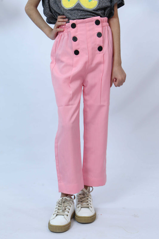 Baby Pink Buttoned Pants