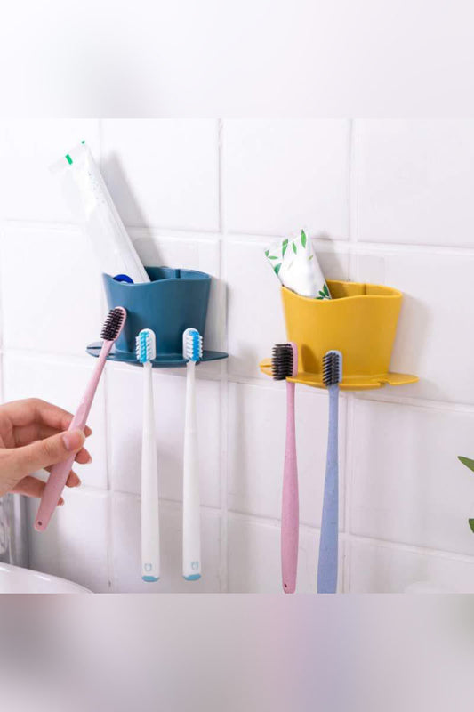 Bathroom Wall Mounted Toothbrush Holder Storage Rack