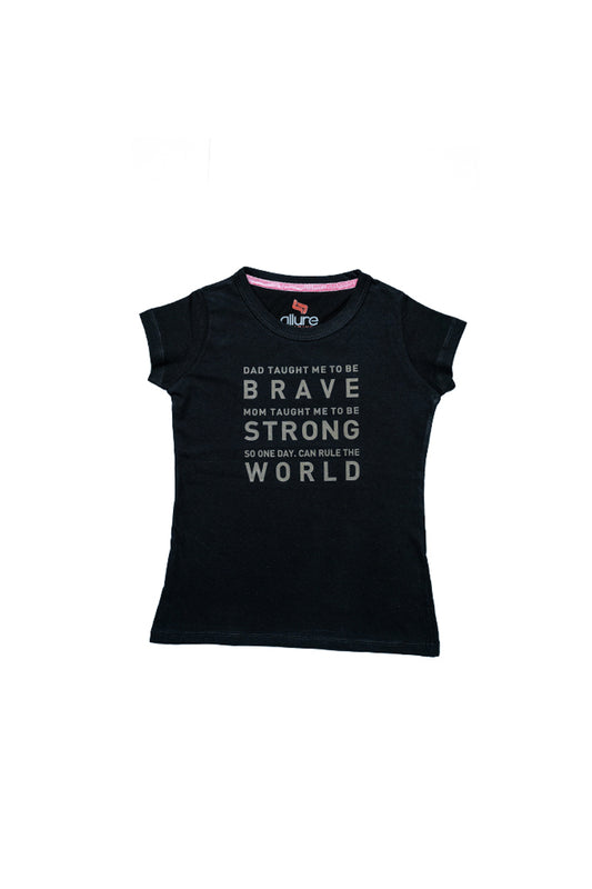 AllureP Girls T-Shirt Brave Black