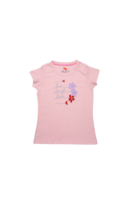 AllureP Girls T-Shirt Flower Pink