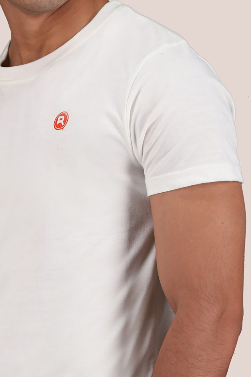 Basic White Crewneck Logo T-Shirt