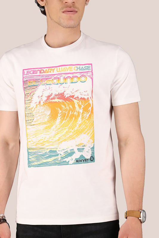 Beach Waves Cotton Crewneck T-Shirt