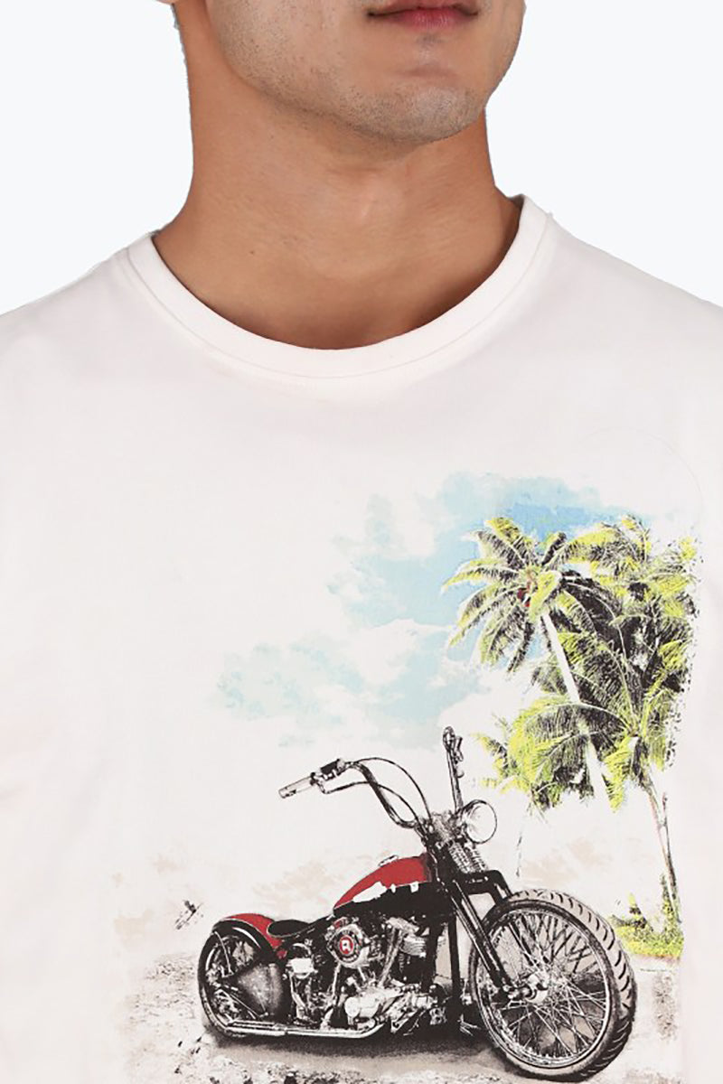 Bike Print Cotton T-Shirt