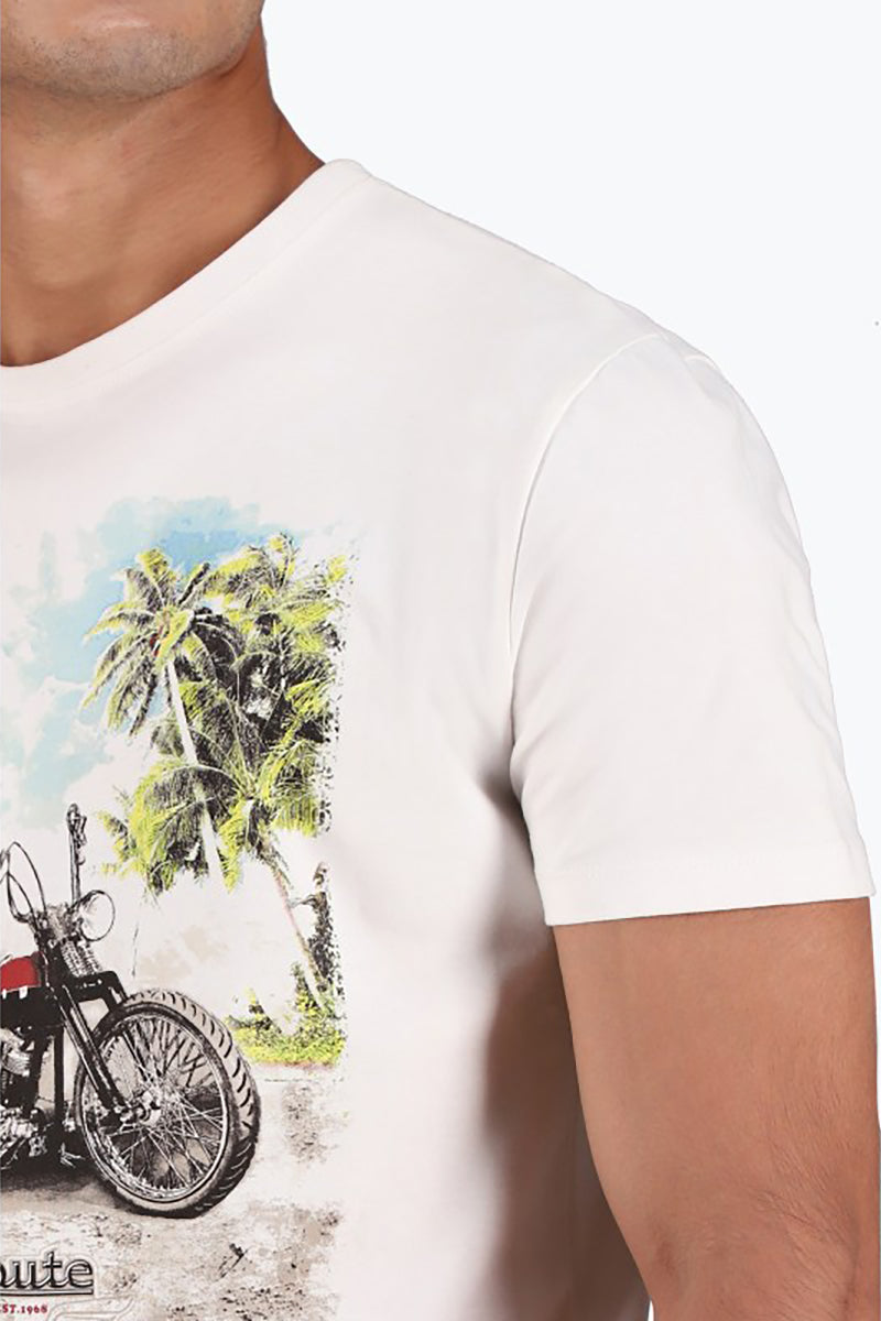 Bike Print Cotton T-Shirt