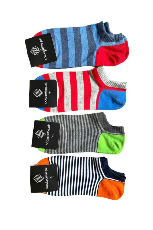 Classic Ankle Stripes (04 Pairs) Sports
