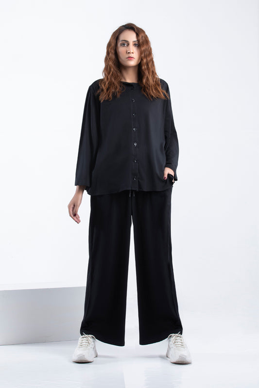 Melange Knit Set - Black