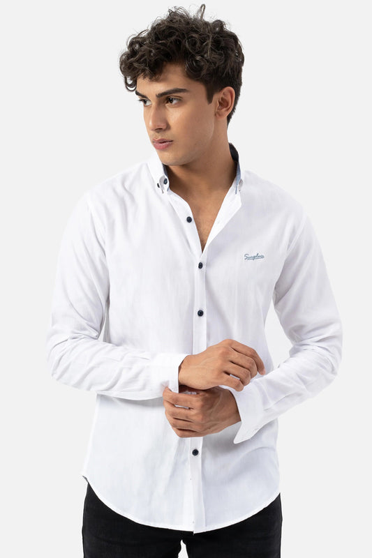 Casual Shirt Regular Collar Smart Fit White