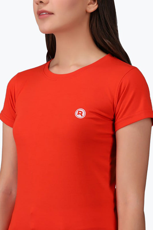 Flame Red Cotton Logo T-Shirt