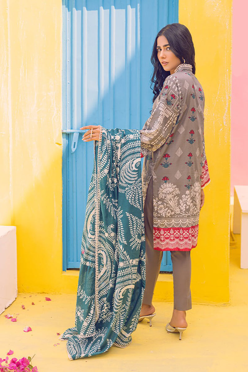 Printed Lawn Shirt & Dupatta With Dyed Cambric Trouser (IP-00162A)