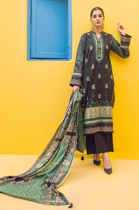 Printed Lawn Shirt & Dupatta With Dyed Cambric Trouser (IP-00163B)