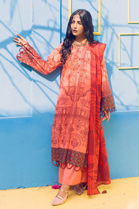 Printed Lawn Shirt & Dupatta With Dyed Cambric Trouser (IP-00164B)