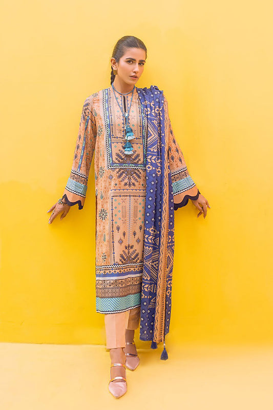 Printed Lawn Shirt & Dupatta With Dyed Cambric Trouser (IP-00167A)