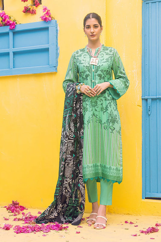 Printed Lawn Shirt & Dupatta With Dyed Cambric Trouser (IP-00169B)