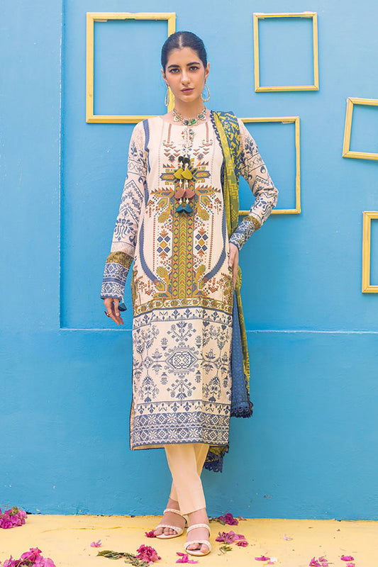 Printed Lawn Shirt & Dupatta With Dyed Cambric Trouser (IP-00170A)