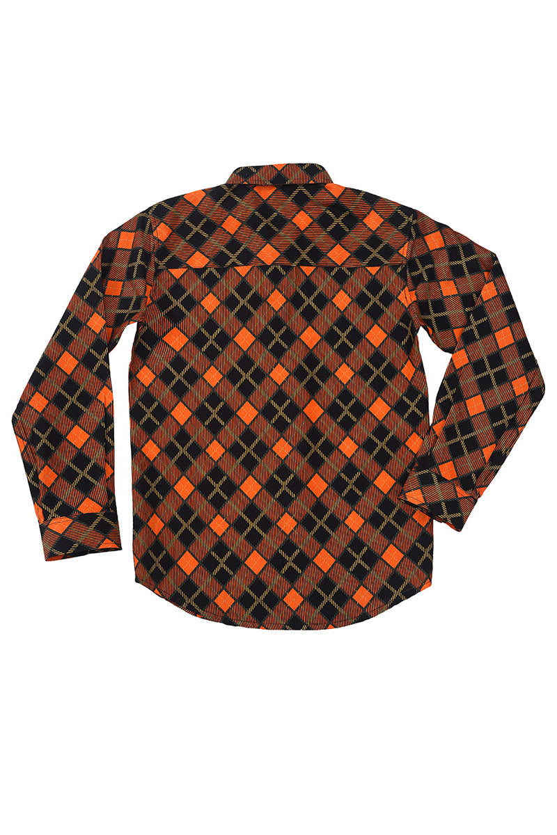 Kds-B-12687 Fashion Shirt W/Ptd Orange