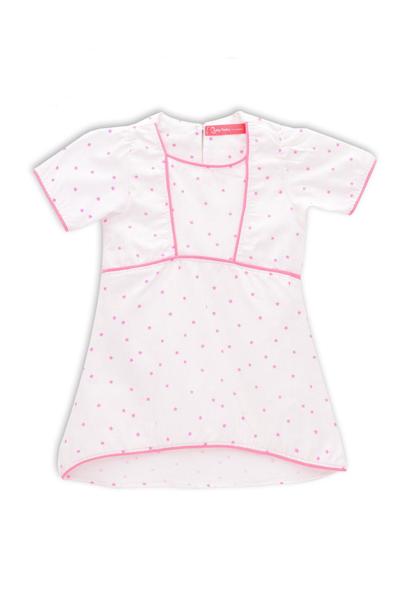 Baby Woven Frock Star Printed Design