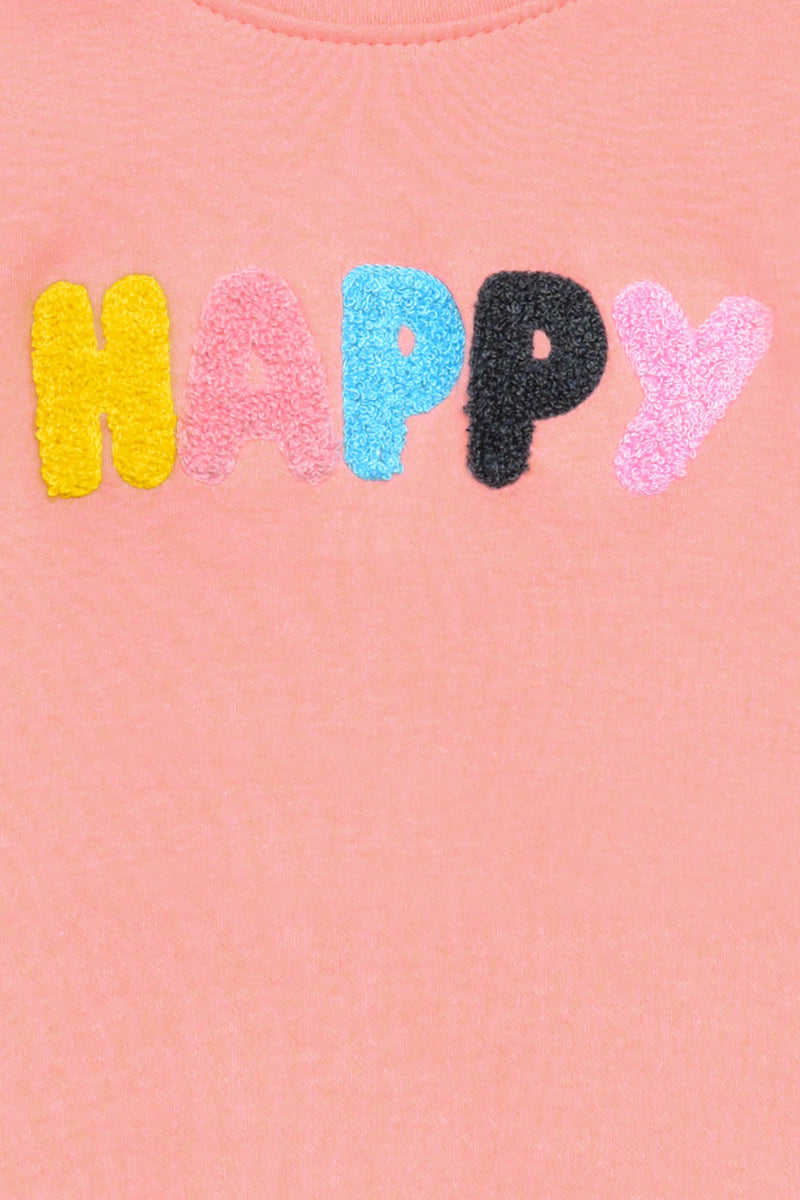 Baby Pink T-Shirt Happy Design