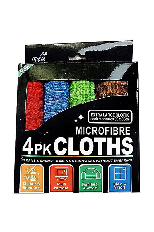 Microfibre Cloths for Cleaning Pack of 4 30 x 30 cm