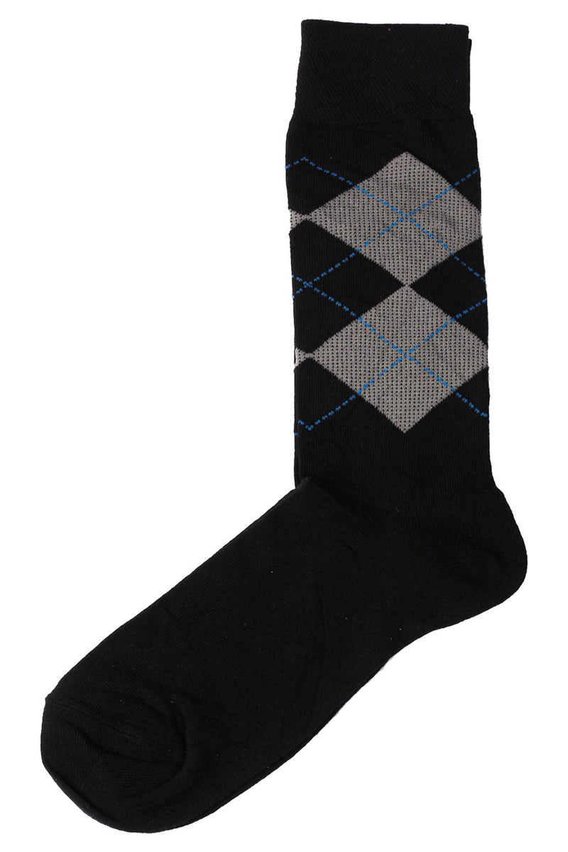 Black Grey Box Pattern Socks