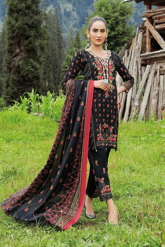 3Pc Unstitched Embroidered Lawn Z-009