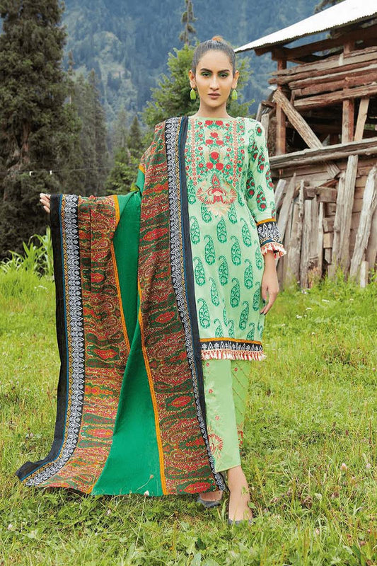 3Pc Unstitched Embroidered Lawn Z-010